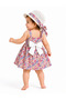 Baby Girl Floral Patterned Strappy Summer Dress and Hat Set 100% Cotton Daily Use 2-Piece Set - 3