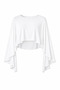 Women's Boat Neck Cape Blouse Loose Stylish Crop Blouse - 8