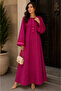 - Ruby Red Contrast Cuff Modest Maxi Dress