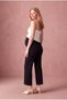 Maternity Black Viscose Blended High Waist V-Stitch Detailed Panelled Trousers Lauren - 3