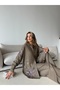 Women's Denim Fabric Front and Sleeves with Stone Embellishments Stylish Set - 6