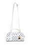 Faux Leather Women's Crossbody Bag with Key Lock Charm Hamburg White Polka Dot - 5