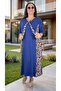 Leopard Printed Pocketed Full Lycra V-Neck Plus Size Cotton Viscose Summer Dress - 2