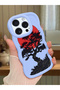 iPhone 14 Pro Compatible Case Camera Protector Blue Silicone Couple Phone Case Tree Pattern