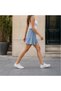 Women's Blue Interlock Loose Shorts Elastic Waist Lace-Up Comfortable Cut Casual Sports Shorts - 2