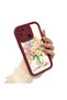 Xiaomi Redmi 10C Compatible Case Camera Protector Claret Red Silicone Couple Phone Case Floral Pattern - 3