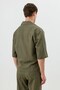 Khaki Linen Blend Relax Fit Symmetrical Men's Shirt - 2