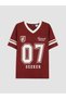 Two Mt Shop Quality Xside Burgundy Combed Cotton Printed Oversize Short Sleeve Women's T-Shirt - 5