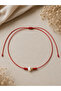 Baroque Pearl-Looking Red String Choker Necklace with Doric Detail - 2