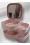 Layered Mirrored Makeup Organizer Rotating Cosmetic Organizer Desktop Storage Box - 3