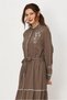 Embroidered Linen Dress with Belt 46481 - 2
