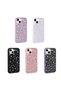 iPhone 14 Case Glittery Diamond Stone Camera Raised Silicone Omsy - 2