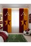 Yellow Red Star Double Winged Children's Room Background Curtain