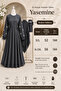 Jasmine Embroidered 3-Piece Hijab Set Medina Silk Fabric Ferace Shawl and Veil - 3