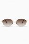 Elva Rimless Oval Sunglasses Uv400 Protection Gradient Glass Vintage Stylish Unisex 52 Ekartman - 5