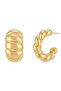 Women's Thick Twisted Hoop Earrings Vintage Italian Model