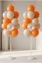 Orange Sea Sand Transparent Silver Confetti Balloon Set 20-Piece Party and Birthday Decoration - 2