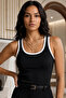 Women's 2-Piece Basic Blouse with Straps Athlete Bodysuit - 2