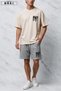 Bklyn Printed Oversize Unisex T-Shirt & White Shorts Set - 3