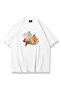 Unisex Oversized T-Shirt "Beach Vibes" Printed Loose Fit White T-Shirt