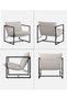 Aidan Sling Accent Chair/Metal Framed Armchair with Shredded Foam Cushioning, Oatmeal - 4