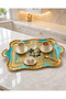 Stylish Hand-Embroidered Rosewood Model Tea and Coffee Presentation Tray with Handle 51 X 33 cm - 2