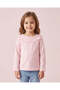Girls Pink Long Sleeve Schiffli Collar Top