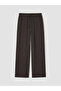 Lcw Modest Brown Elastic Waist Wide Leg Women's Trousers - 5