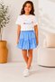 Girl's Floral Detailed T-Shirt Skirt Set Summer Casual Stylish Combination