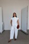 White Hakim Yake Tie-Detail Blouse and Trousers Set - 2