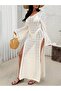 Low-Cut, Slit-Detailed Beach Dress - 3