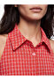Sparkling Choices Halter Placketing Shirt Roba Collar Checkered Embroidered Blouse from Shining Store - 3