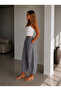 Women's Balloon Cut Gabardine Trousers with Pockets - 2