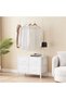 - Clothes Rack with 4 Drawers, Storage Closet with Metal Frame and Wooden Top, Clothes Rack with Hanging Bar and 2 Side Hooks, Freestanding Closet for - 6