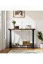 - 2-Tier Console Table with Storage, 43.3-Inch Entryway Table with Metal Frame and MDF, Narrow Sofa Table Behind the Sofa for Hallway, Bedroom, Living Room