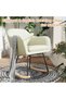 Nursery rocking chair with cushion, large rocking chair, comfortable plush upholstered chair with sturdy wooden legs, 158 kg load capacity, for living room, bedroom - 4