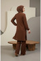 Bürümcük Fabric Tunic Pants Hijab Double Set 0571-03 Brown - 6