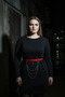 Large Size Red Women's Belt with Ring Buckle and Chain Detail Leather Accessory - 3