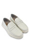 Men's Genuine Leather Off-White Loafer Shoes - 2
