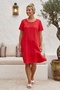 Pomegranate Flower Lace Collar Short Sleeve Lined Skirt Embroidered Casual Cotton Woven Dress 102 55 - 3