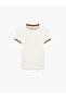 Modal Ribbed Fabric Color Contrast Short Sleeve Layered Crew Neck T-Shirt - 5