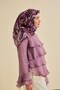 Twill Silk Scarf Abstract Pattern Plum 90X90 - 3