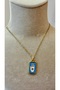 Steel Blue Enamel Fatma Ana Hand Plate Necklace - 2