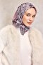 Cotton Polyester Scarf Dusty Pink Large Daisy Patterned Soft Textured Non-Slip 90X90 - 4