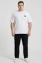 Men Crew Neck Short Sleeve Brand Logo T-Shirt, White - 2