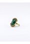 Natural Stone Green Agate Natural Gemstone Women's Antique Adjustable Ring Euy94Ya - 4