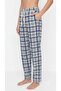 Women's Pajama Bottoms 100% Cotton Plaid Patterned with Pockets and Ties - 2