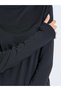 Black Loose Fit Thumbhole Detail Top And Straight Pants Set - 3