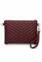 Women's Faux Leather Adjustable Crossbody and Hand Strap Portfolio, Clutch Bag S-1407 Claret Red