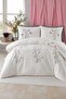 Lina 3D Butterfly Floral 100% Cotton Double Duvet Cover Set - 2